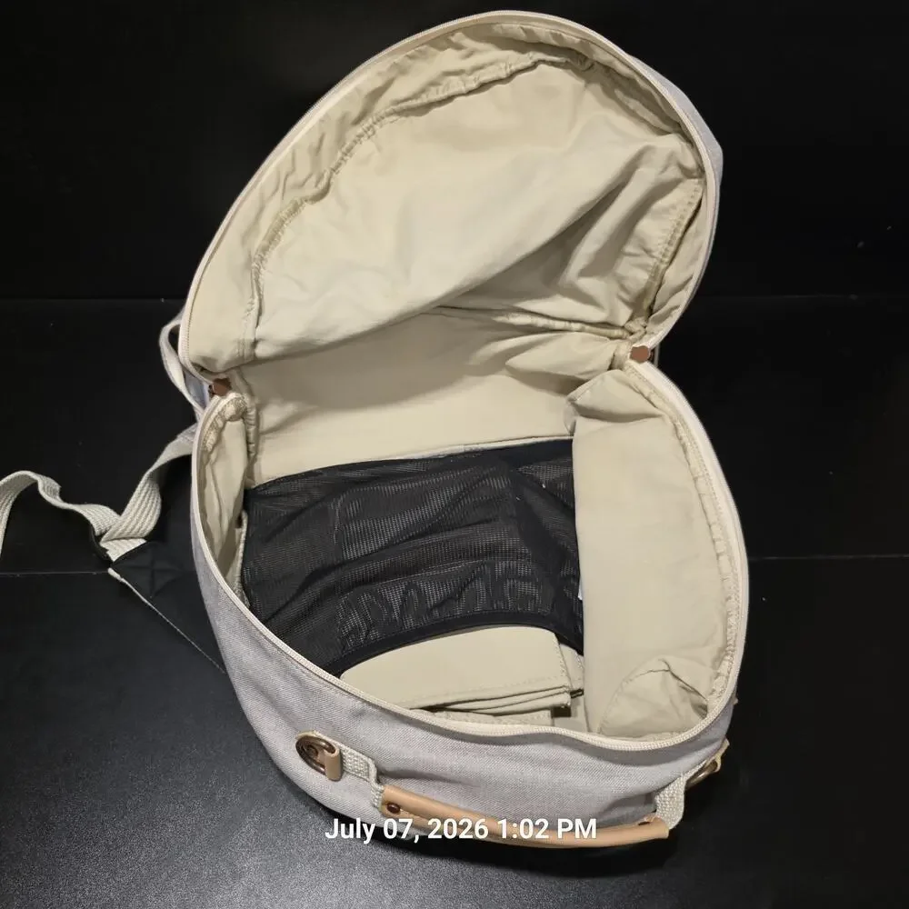 Petunia Pickle Bottom Gray Floral Diaper Bag Boxy Backpack With Changing Pad